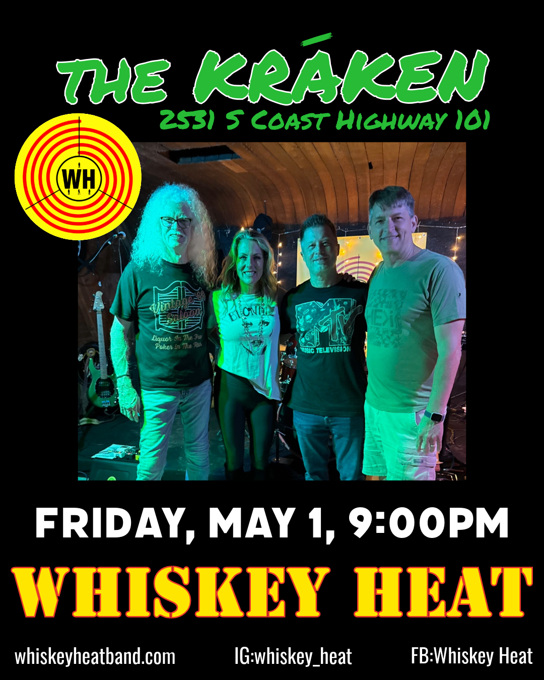 Whiskey Heat @ The Kraken - Friday May 1, 2026 9pm-1am
