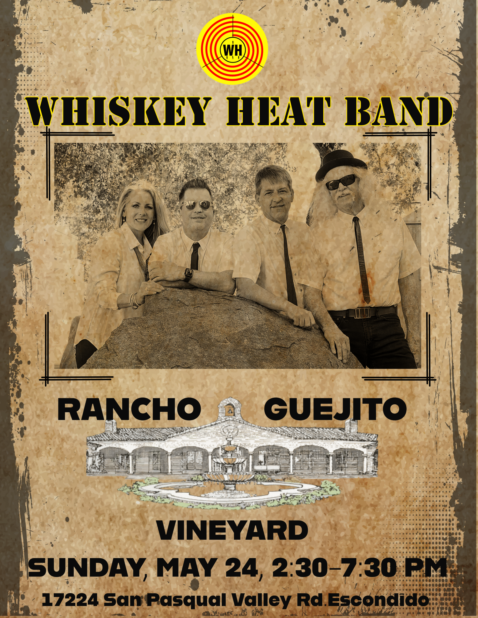 Whiskey Heat @ Rancho Guejito Vineyard - Sunday May 24, 2026 2:30-7:30pm